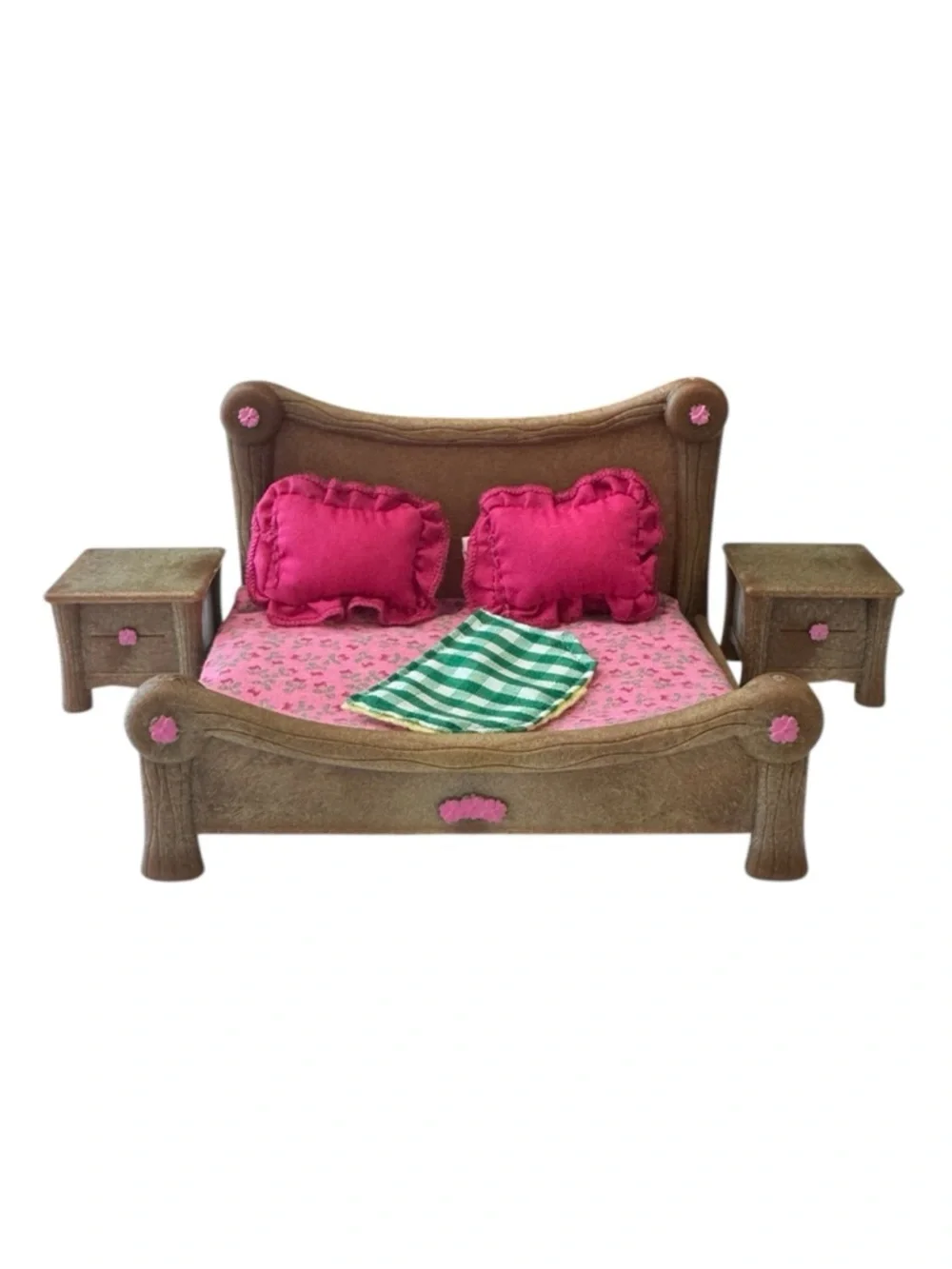 Li'l Woodzeez Miniature Furniture Playset Master Bedroom Bed w/Nighstands Pappa